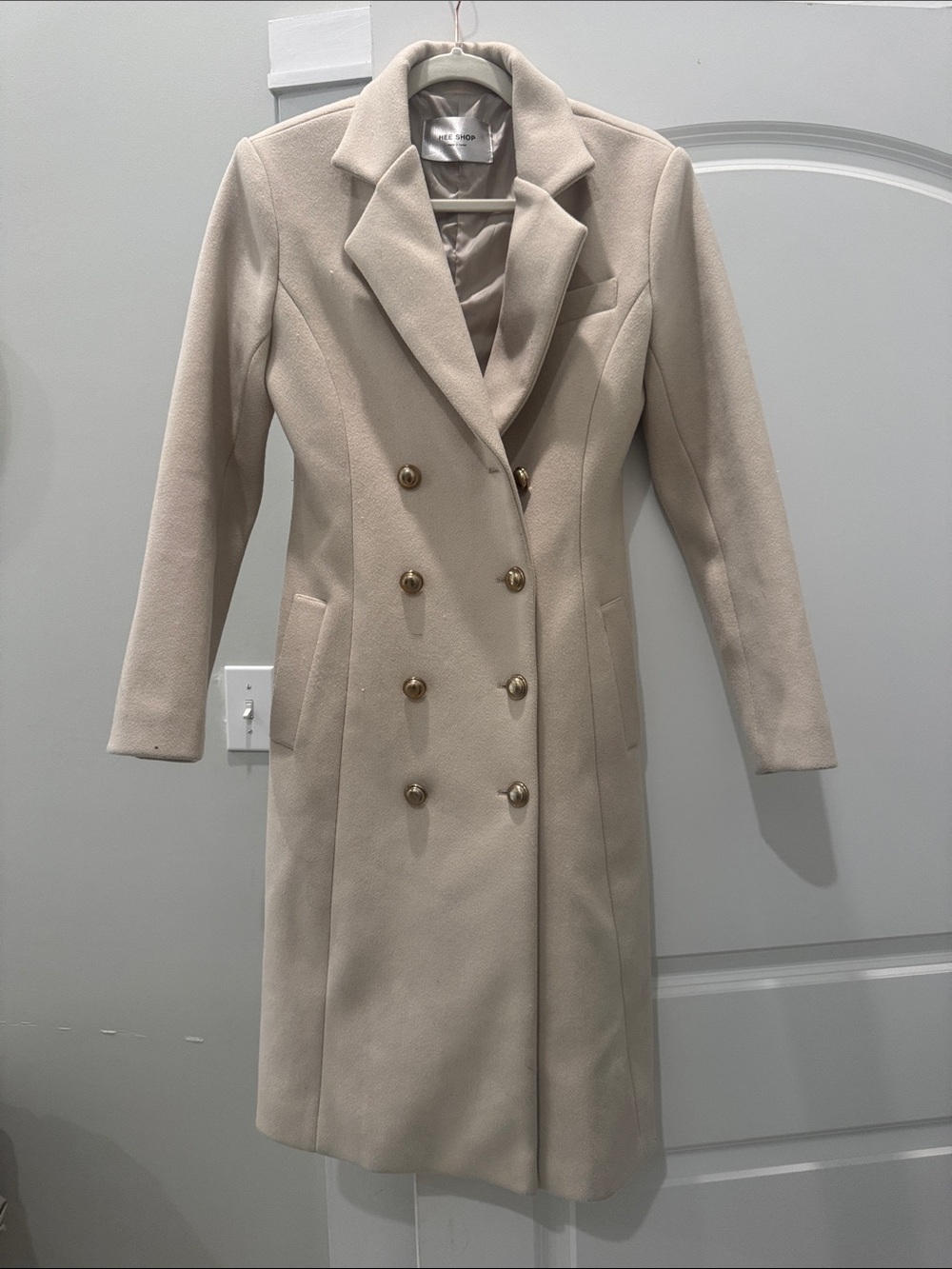 Double-Breasted Trench Coat in Cream by Zara